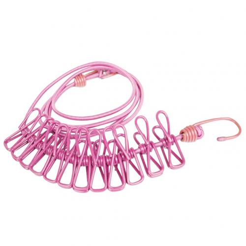 12 Clips Travel Elastic Clothesline