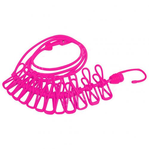 12 Clips Travel Elastic Clothesline