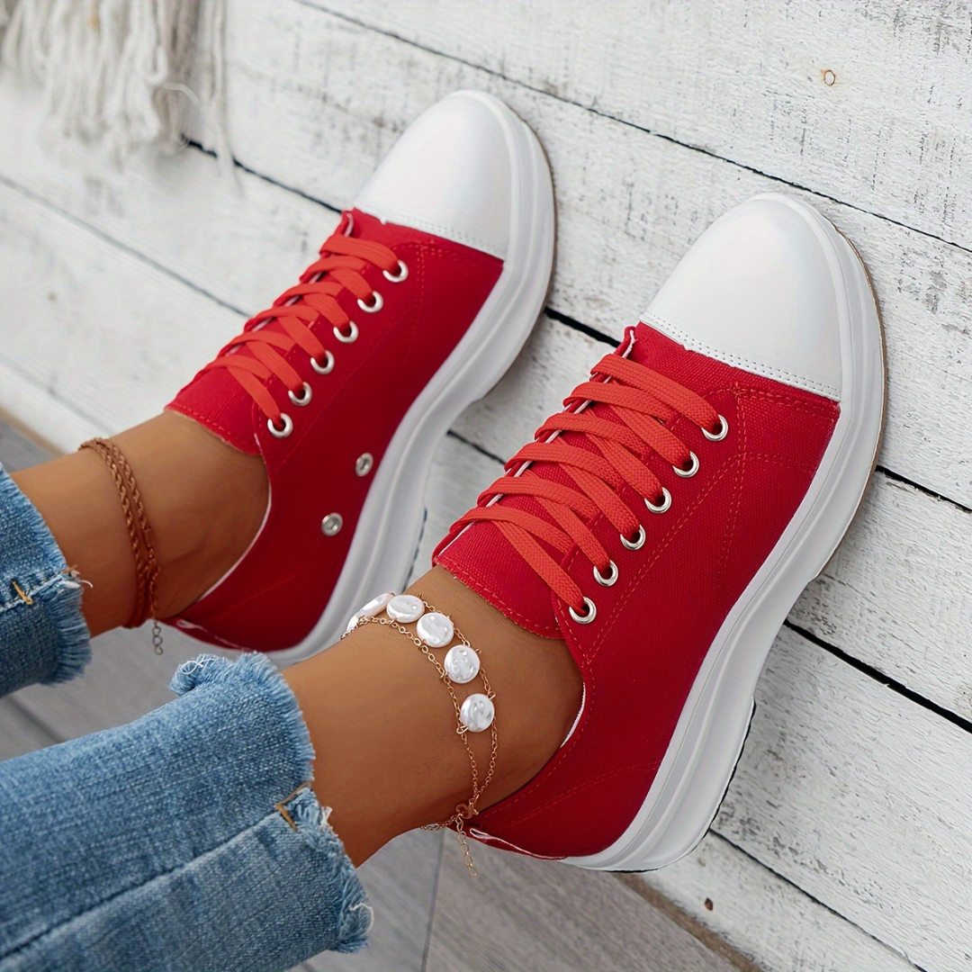 Zapatillas Para Mujer Chunky Canvas Shoes Thick Sole Vesarya