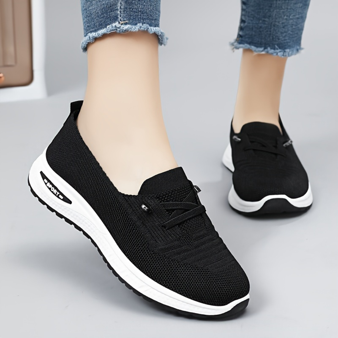 Zapatillas Para Mujer Solid Color Knitted Sports