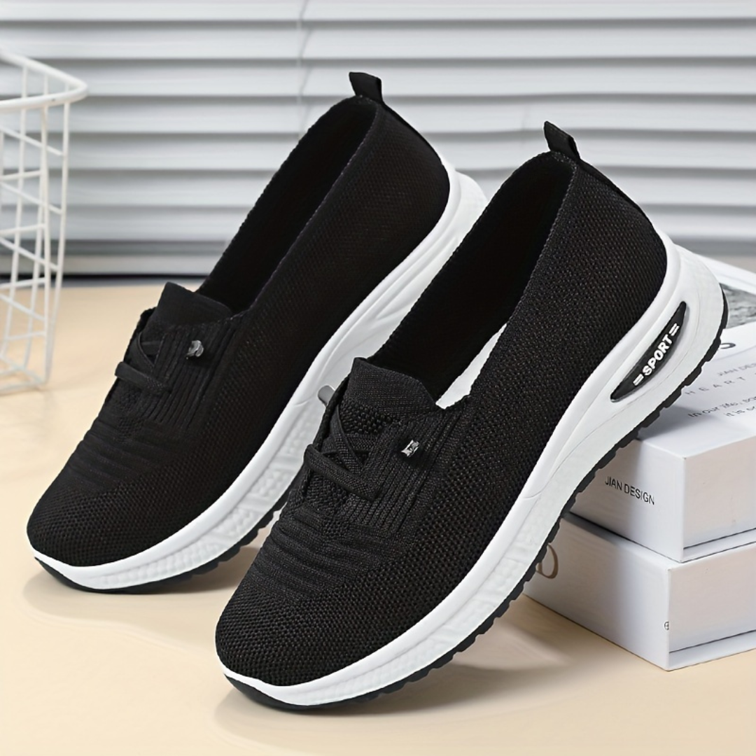 Zapatillas Para Mujer Solid Color Knitted Sports