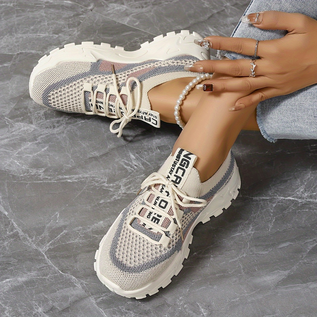 Zapatillas Para Mujer Knit Platform Sneakers