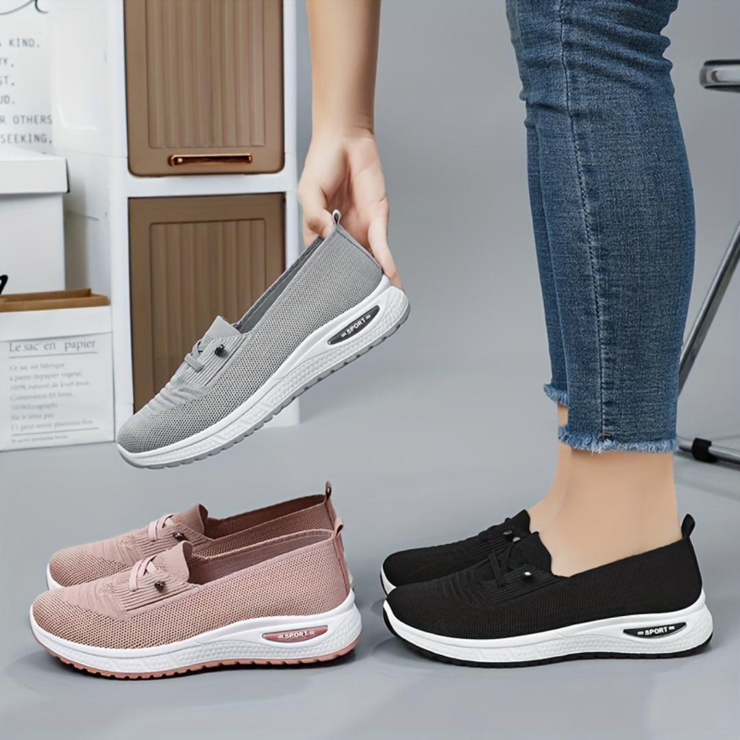 Zapatillas Para Mujer Solid Color Knitted Sports