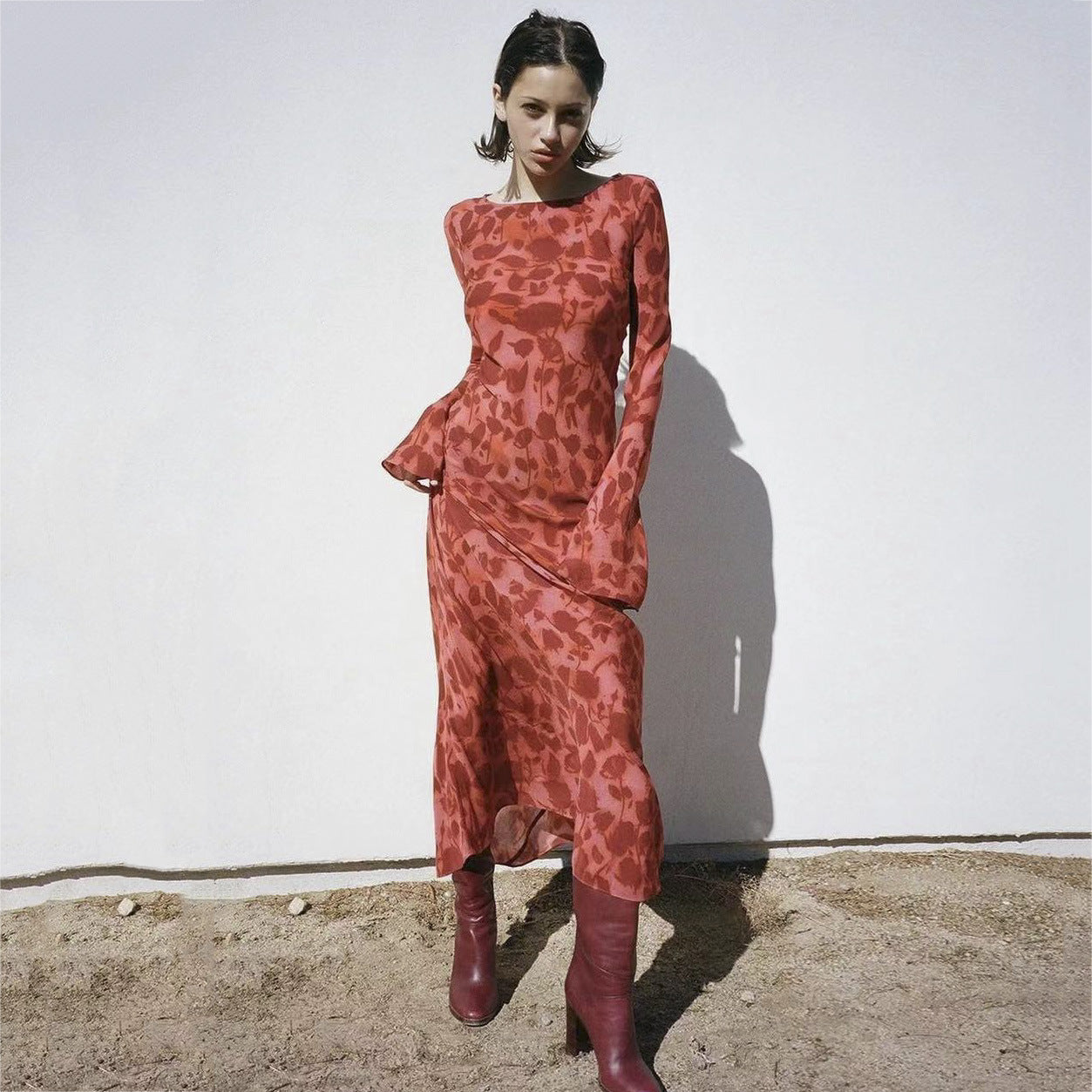 Vestido Rojo de Otoño