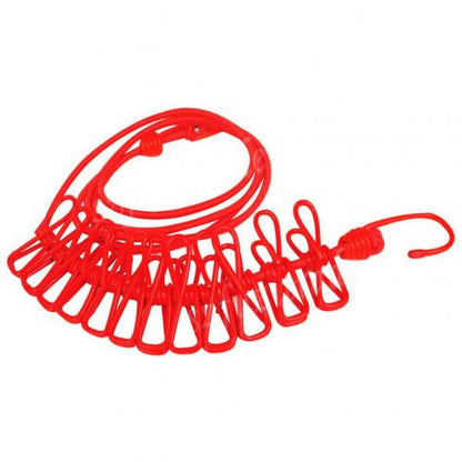 12 Clips Travel Elastic Clothesline