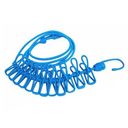 12 Clips Travel Elastic Clothesline
