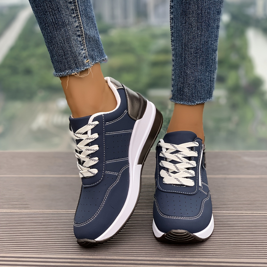 Zapatillas Para Mujer Solid Color Casual Ziper Plataform