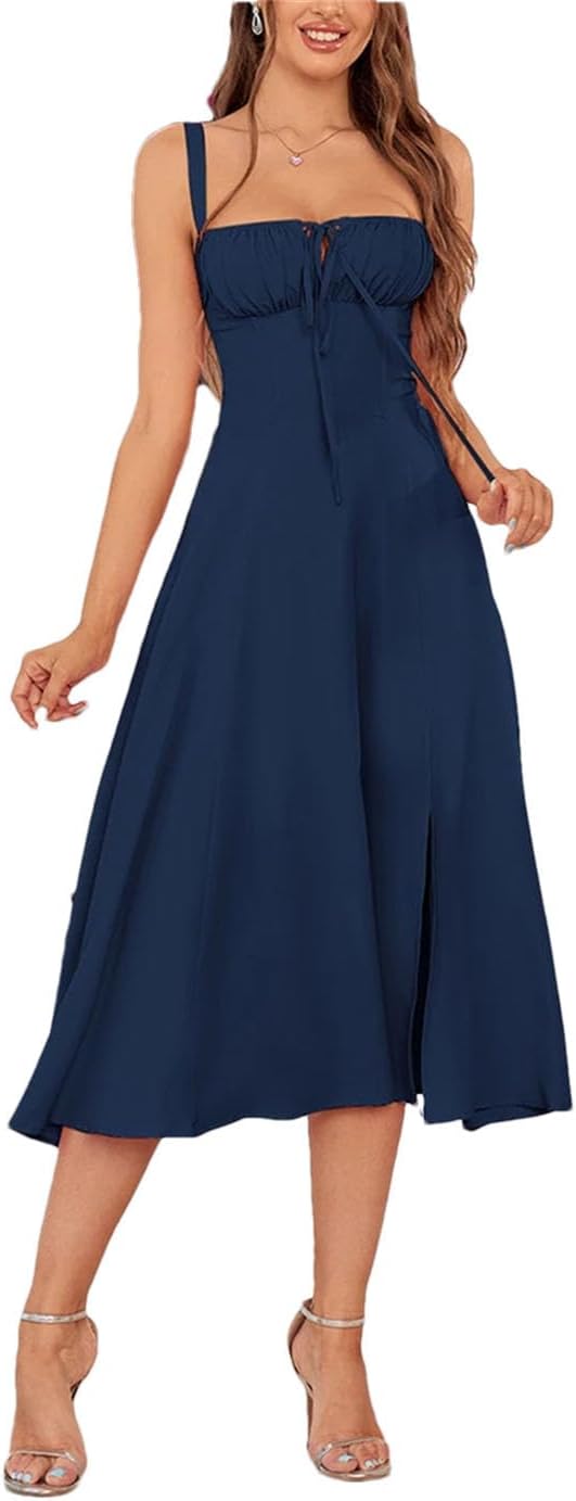 Vestido largo de vendaje para mujer, corsé sin mangas, acolchado, para verano, boda, invitada, fiesta