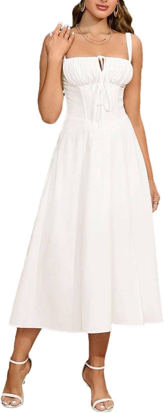 Vestido largo de vendaje para mujer, corsé sin mangas, acolchado, para verano, boda, invitada, fiesta