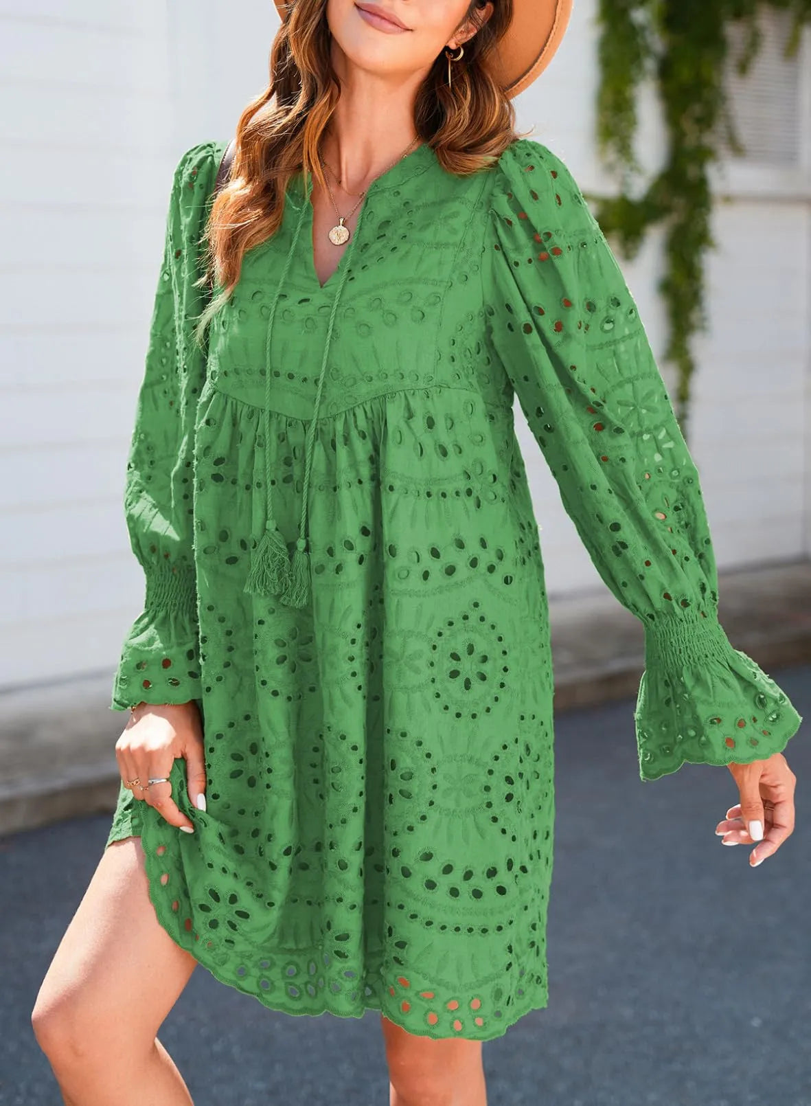Shairene - Feminine Eyelet Dress