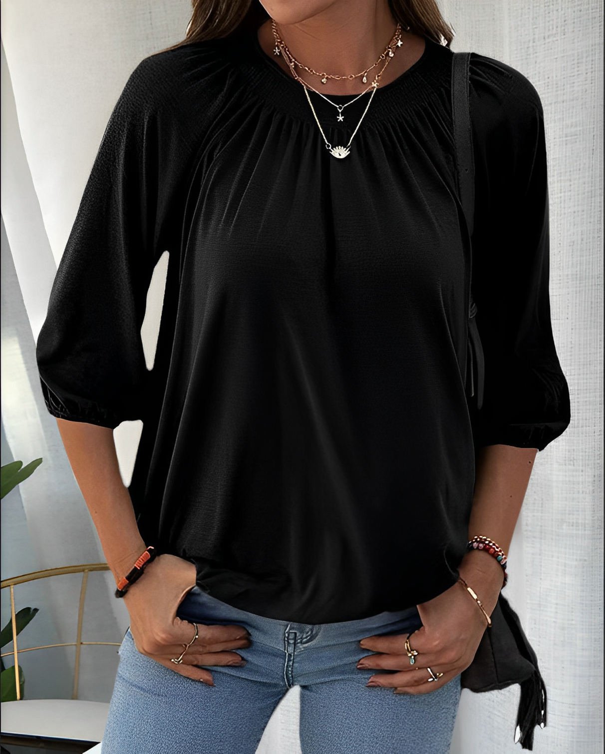 Camisa de cuello redondo Kate