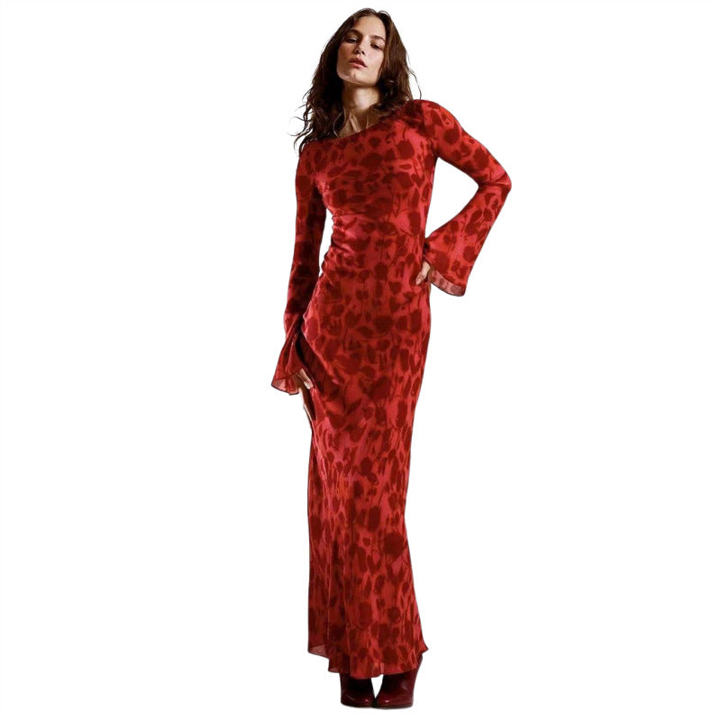 Vestido Rojo de Otoño