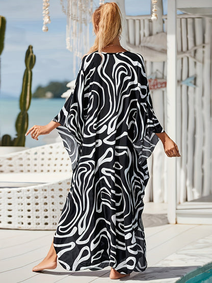 Nova - Geometric Print Kaftan Dress