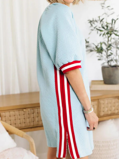 Vestido deportivo de punto con rayas decorativas