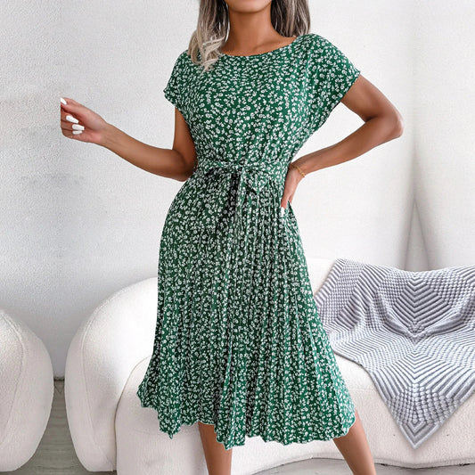 Anabelle - Floral Pleated Midi Dress