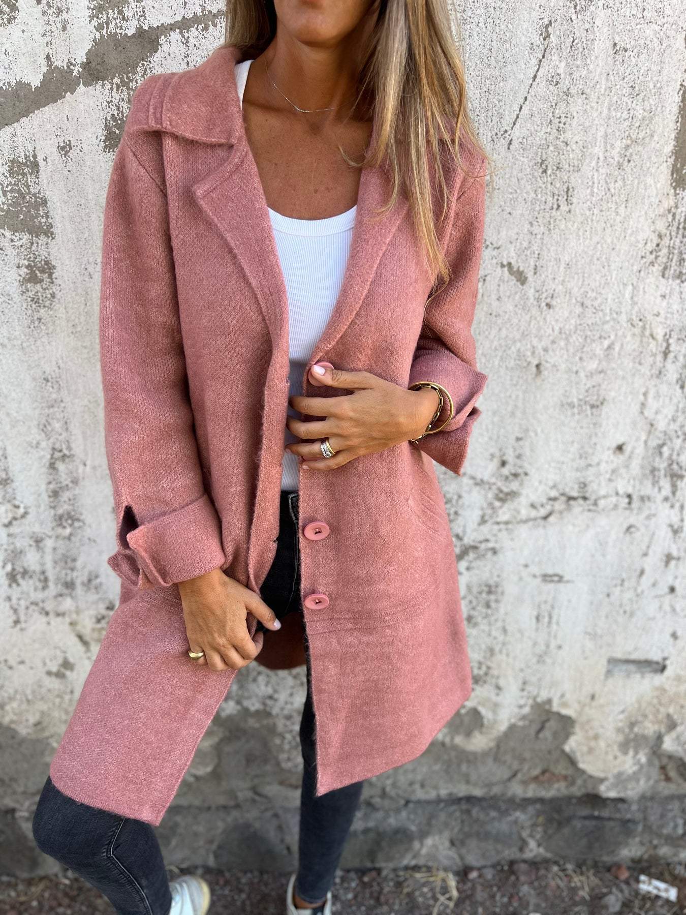 Jill | Abrigo largo casual con solapas