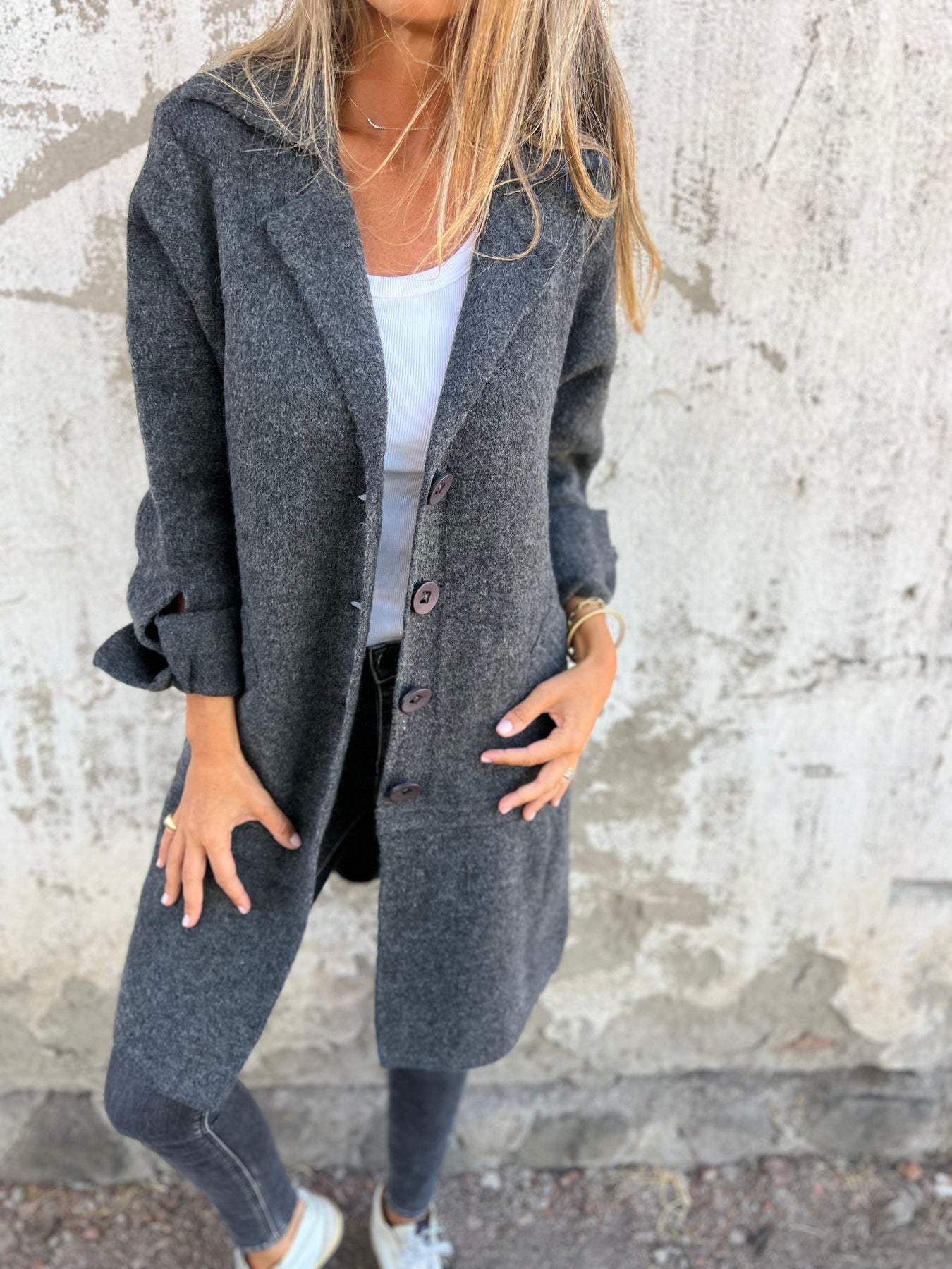 Jill | Abrigo largo casual con solapas